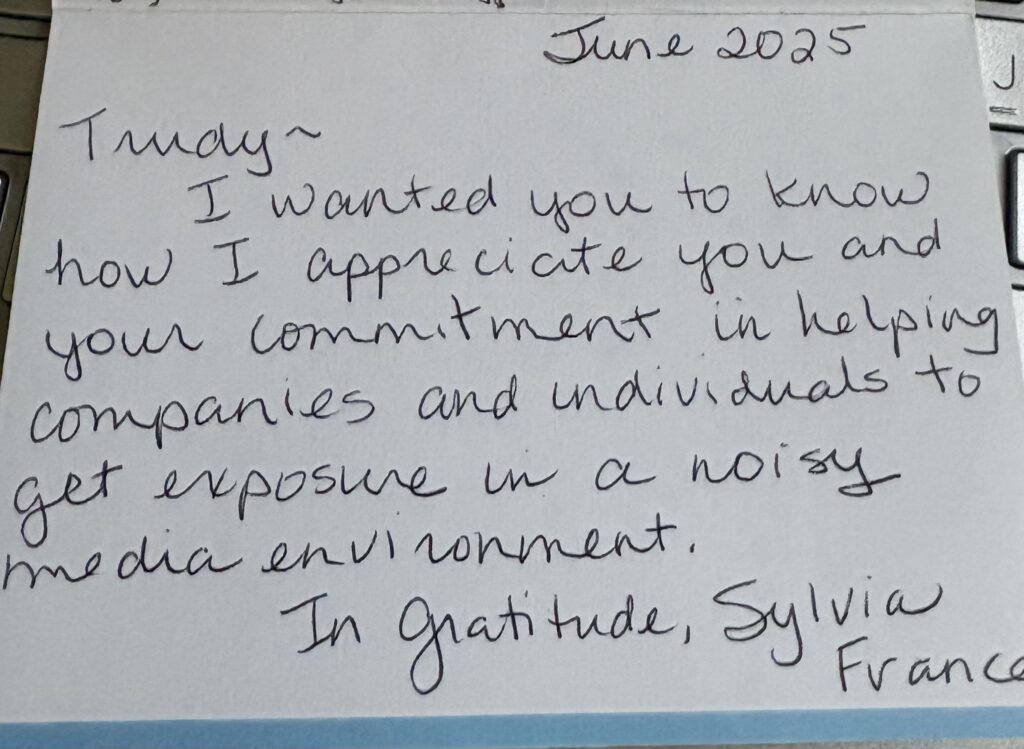 hand written thank you note